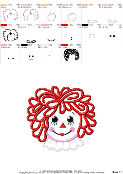 Raggedy Ann Applique