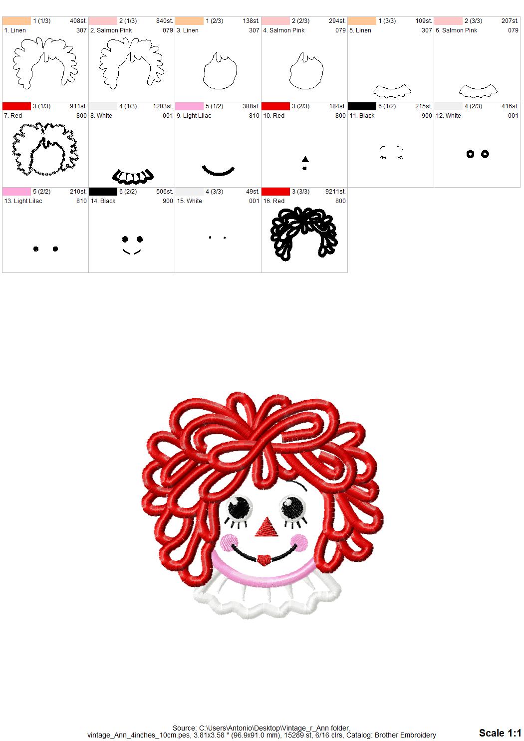 Raggedy Ann Applique