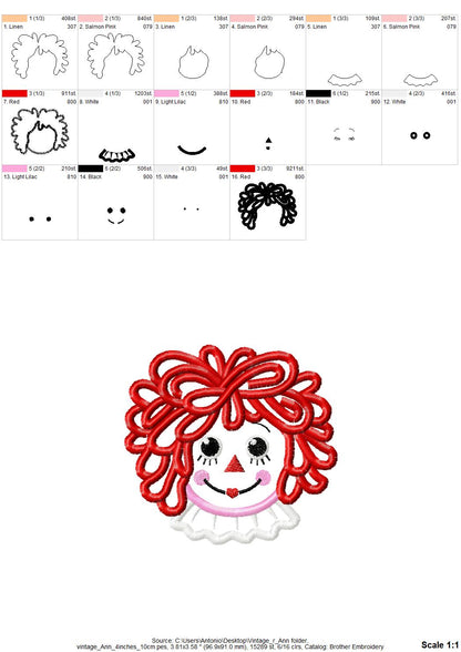 Raggedy Ann Applique